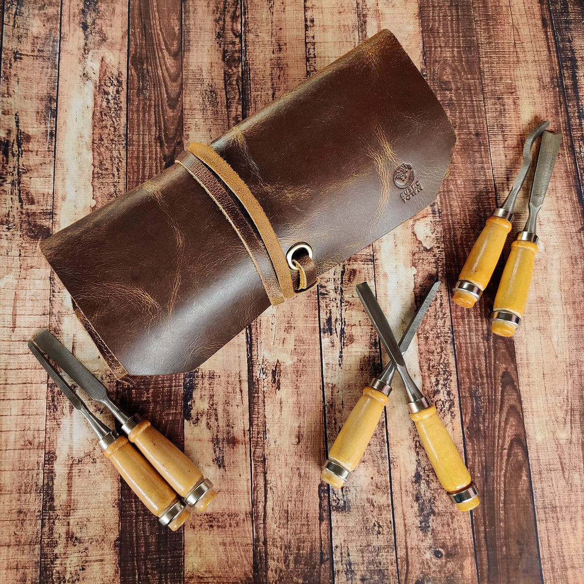 Leather Tool Roll Up Pouch D805476