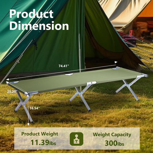 25" Wide Folding Camping Cot with Carry Bag X369