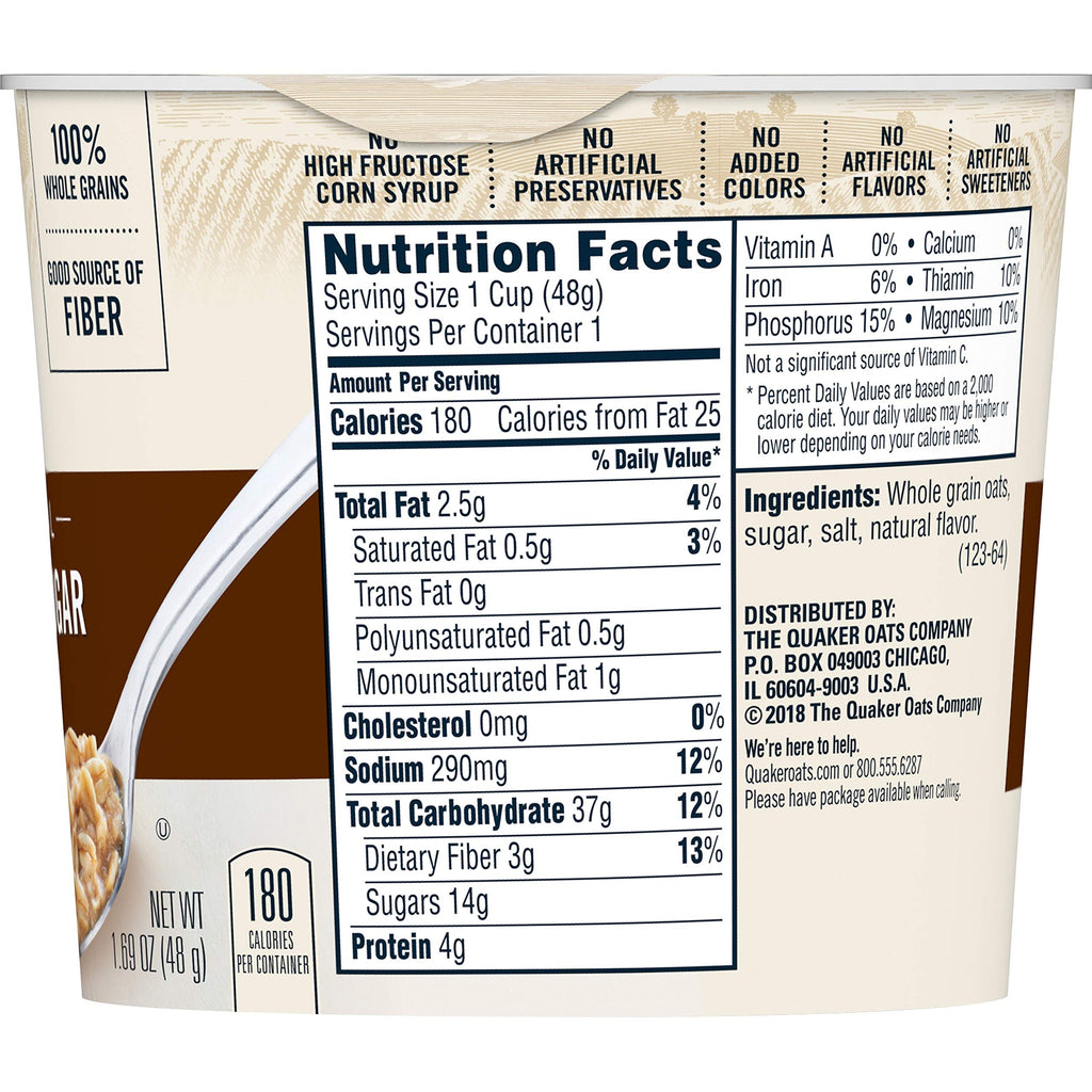 Instant Oatmeal Maple Brown Sugar 1.69 Oz Pack of 5 J3967