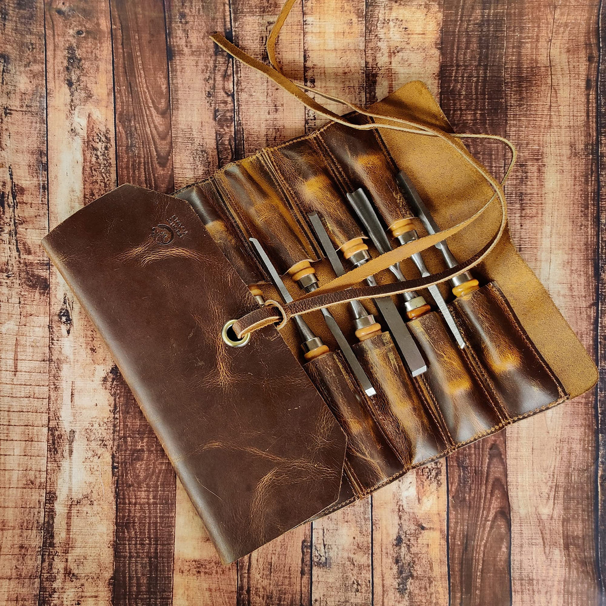 Leather Tool Roll Up Pouch D805476