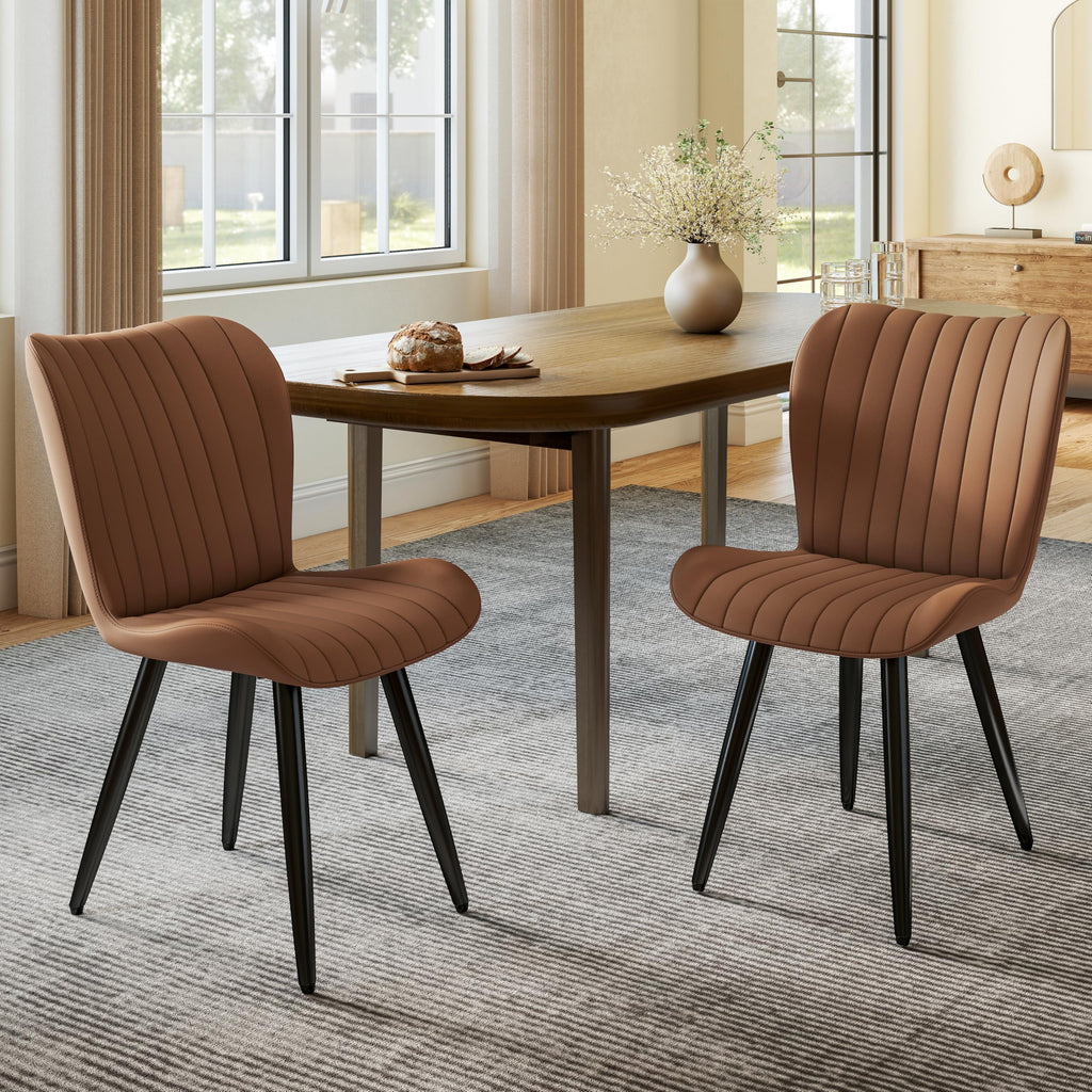 63-94.5 Inch Extendable Dining Table Set with 8 Brown Chairs D507